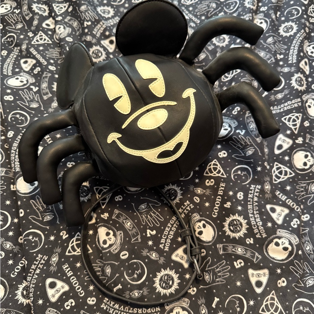 Loungefly Stitch Shoppe Mickey Mouse Glow Spider Crossbody Bag